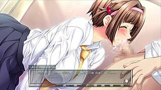 Hey big boobed anime babe gives monster cock blowjob and creampie