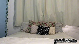 hotwife squirts hard in midnight orgasm with dildo play.