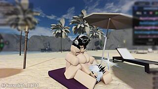 they fuck all day, ending at beach with rough doggystyle creampies and missionary