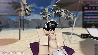 they fuck all day, ending at beach with rough doggystyle creampies and missionary