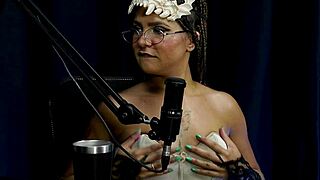 barbara sol teases with sheer red top showing peitos before sensual striptease response