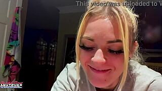 petite blonde milf's sloppy deepthroat gagging got you choking on cum?