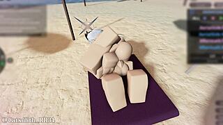 we needed more than the pool so i rode him hard right on the beach