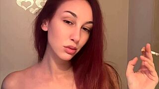 italian milf artemisia love smokes while flaunting her perfect big tits body