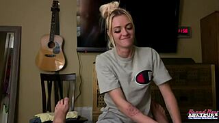 petite blonde milf's sloppy deepthroat gagging got you choking on cum?