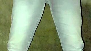 sissy faggot flashes and pisses publicly outdoors