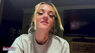 petite blonde milf's sloppy deepthroat gagging got you choking on cum?
