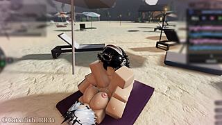 they fuck all day, ending at beach with rough doggystyle creampies and missionary