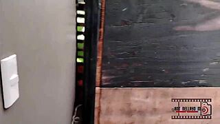 spying on juicy neighbor's tight pussy getting pounded by huge cock in shower