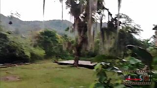 spying on juicy neighbor's tight pussy getting pounded by huge cock in shower