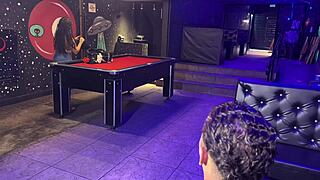 muscular bodybuilder teen dances seductively before wild mature party sex