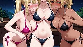 Hentai Lesbian Threesome With Huge Tits Boobs Monster Outfits At Private Party Part 1