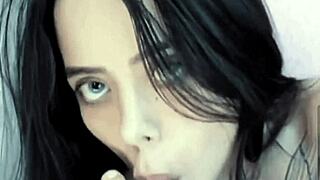 billie eilish, tattooed brunette teen, sucks her sexy toe in web chat loop