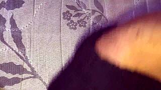he slides deep into her tight asshole in the bedroom close up pounding.