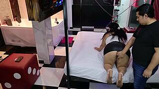 we call a stranger from swinger app to hotel and he fucks my curvy latina wife hard with his huge cock while i watch