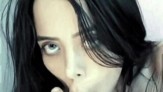 billie eilish, tattooed brunette teen, sucks her sexy toe in web chat loop