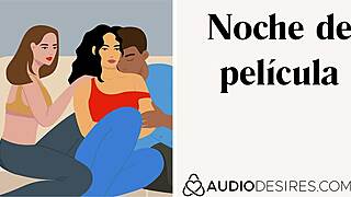 A thrilling movie night turns into an amateur threesome at home