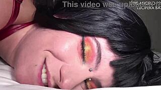 lucifera cris angelo tongue splitting french-spanish couple's bedroom ass licking creampie