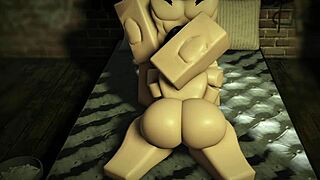 Rough doggystyle creampie pounding in cheap apartment after Roblox game session 72
