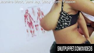 smut puppet unleashes hardcore orgy on busty british bimbo bombshells in stockings group fuck compilation