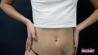 starshine's busty tattooed brunette delivers sloppy handjob rimjob lick to cum explosion