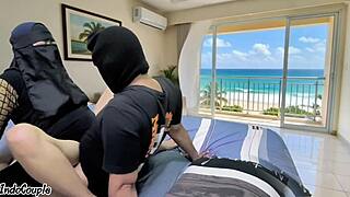 asian stepmom seduces steps on at beach house for wild ride 😈🏖️