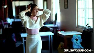 La casa embrujada lesbian seduction with petite latina tits play