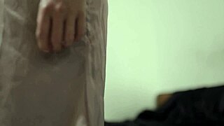 indonesian teen in satin rok no panties bent over for creampie doggy