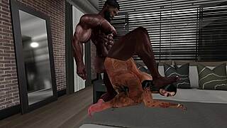 big butt supermodel takes mandingo doggystyle pounding!