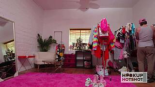 i can't stop showing off my erotic curves in this cute brunette tease