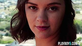 French and Ukrainian Models Bare Petite Assets in Playboy Outdoor Heat