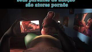 Furry blowjob meme in bed