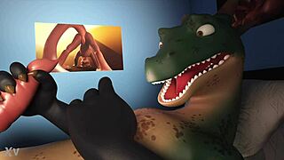 Furry blowjob meme in bed