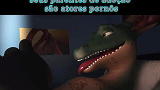 Furry blowjob meme in bed