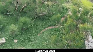 lydia and monika suck bbc then take anal outdoors at hardcore party