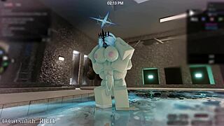 damn our roblox sex with this follower gets way rougher she rides hard chasing that orgasm game on part 2/5 😈🎮💦🔥.