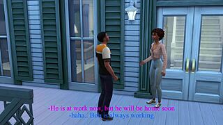 wife cheats with friend on phone while husband works in sims 4