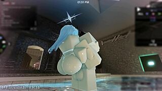 damn our roblox sex with this follower gets way rougher she rides hard chasing that orgasm game on part 2/5 😈🎮💦🔥.