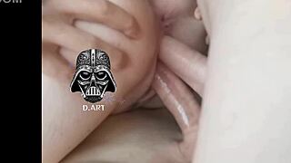 She takes double vaginal penetration bareback until orgasm hits hard