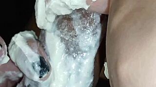 Chupando hermanastro's monster cock with whipped cream cumshot!!