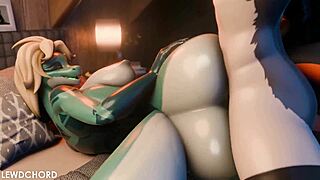 Lizard Girlfriend's Ass Pounded by Huge Monster Cock