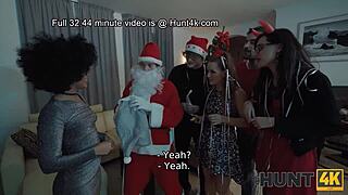 hunt4k. sexy santa cheats with old european cuckold