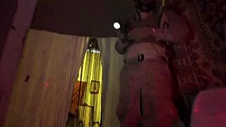 Old man grips teen's big tits for HD Afghan blowjob ball-holding army uniform hardcore!