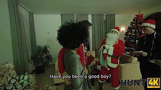 hunt4k. sexy santa cheats with old european cuckold