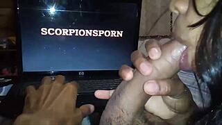 Mi novia me mama la polla viendo porno hasta correrme adentro