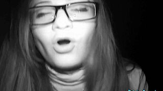 Hot Russian nerd babe in glasses creampied outdoors by monster cock!