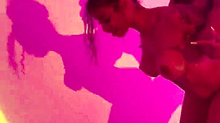 Curvy tattooed babe shadow boxes naked then takes ricky johnson's monster cock doggystyle creampie screaming