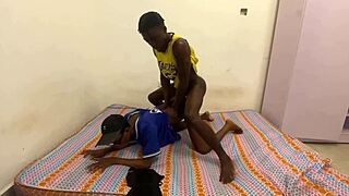 she shifts pants aside showing juicy asshole during deep doggystyle