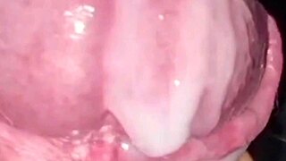 close up on those intense orgasm spurts from full balls piano pov