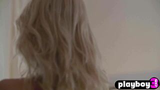 whoa big tits blonde milf strips lingerie posing then teases pussy 🔥🍑💦